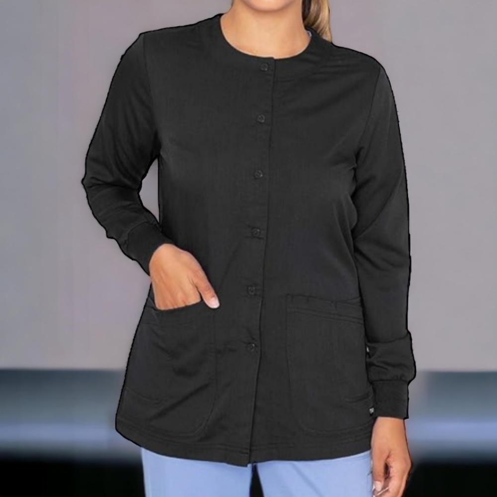 Grey's Anatomy XS Black 4-Pocket Button Up Lab Jacket